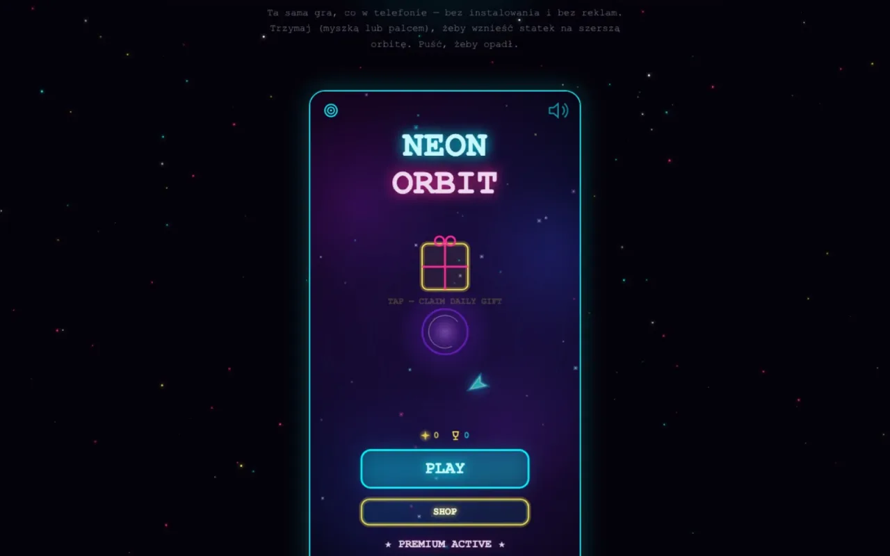 Neon Orbit – gra uruchomiona w przeglądarce